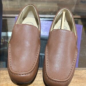 1901 Tan Leather Slip-On Loafers